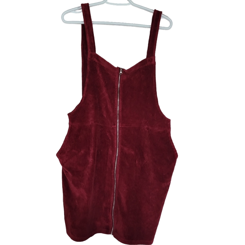 Stitch and Pine Maroon Corduroy Overalls Skirt Jumper Size XL